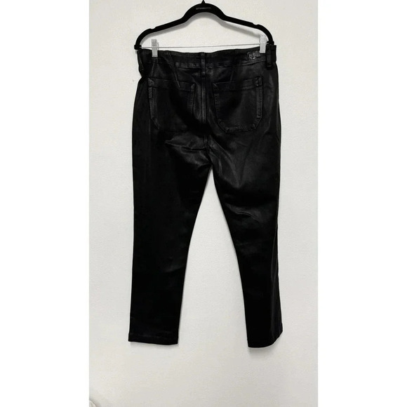NWT $259 Paige Mayslie Straight Ankle Jean in Black Fog Luxe Coating - Black - Picture 12 of 12
